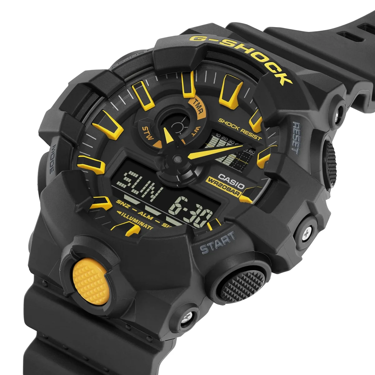 Casio G-Shock Duel Skator Flavor 200M WR Black Dial Green Case & Band - GA700SC-3A