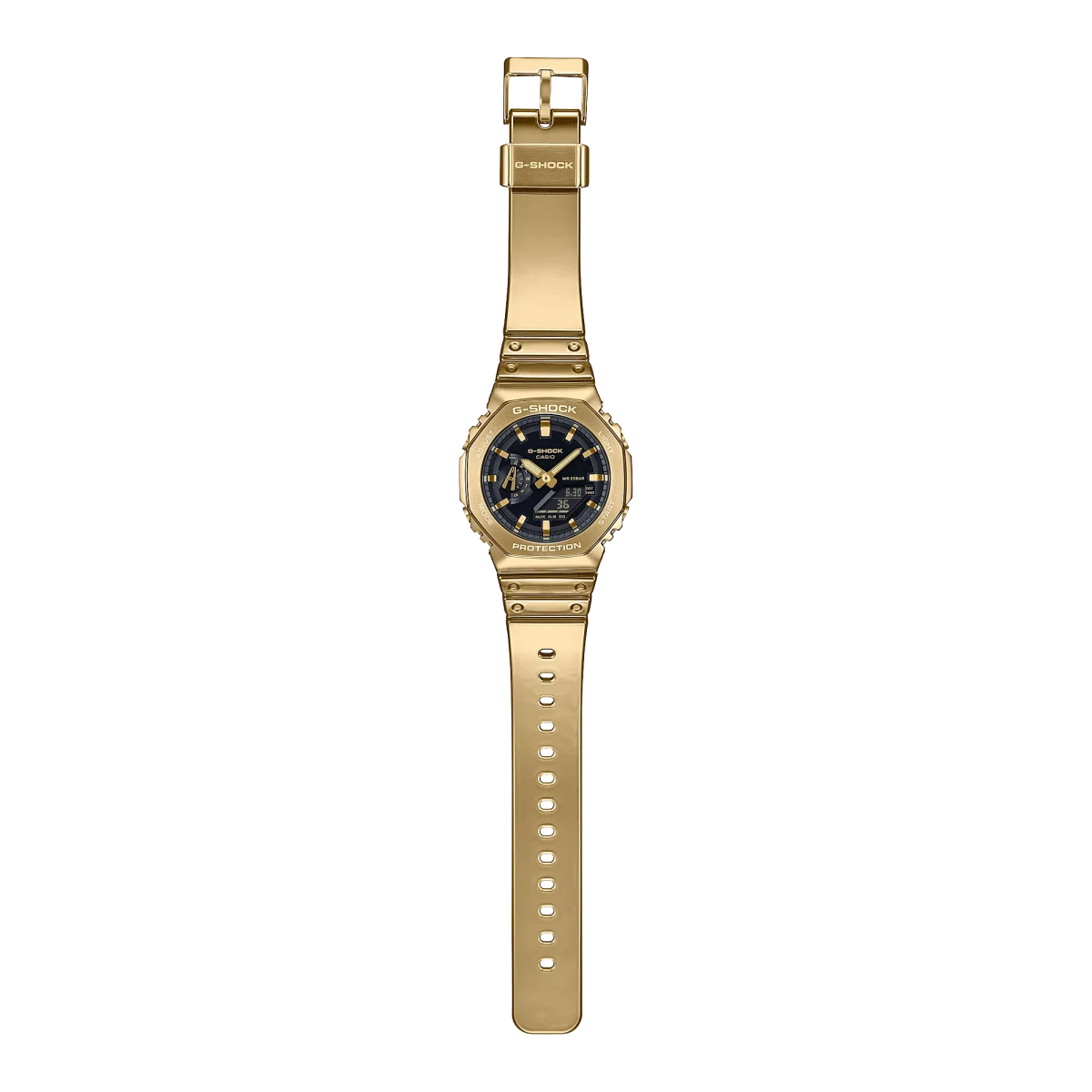 CASIO G-Shock Duel Gold Tone Stainless Case and Gold Tone Tough Silicone Band 200M WR - GM2100YMG-9A