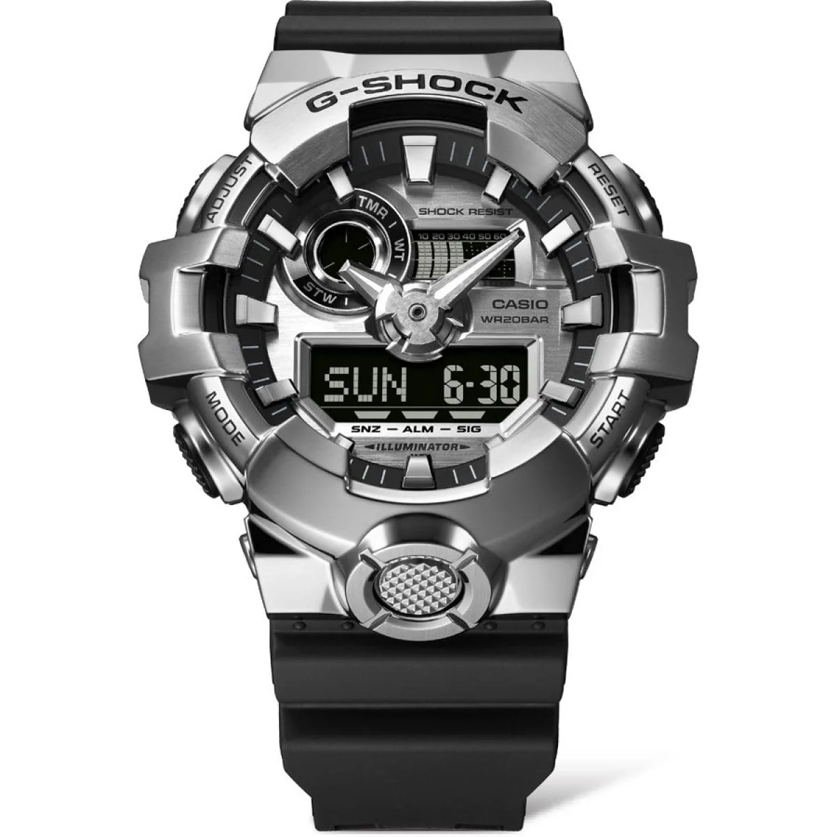 Casio G-Shock Duel Metal Covered 200M WR Dual Time Watch - GM700-1A