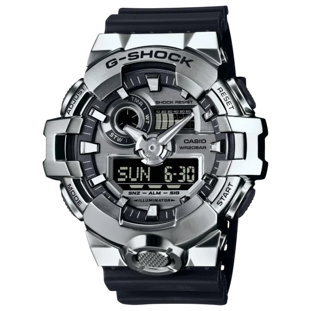 Casio G-Shock Duel Metal Covered 200M WR Duel Time Watch - GM700-1A