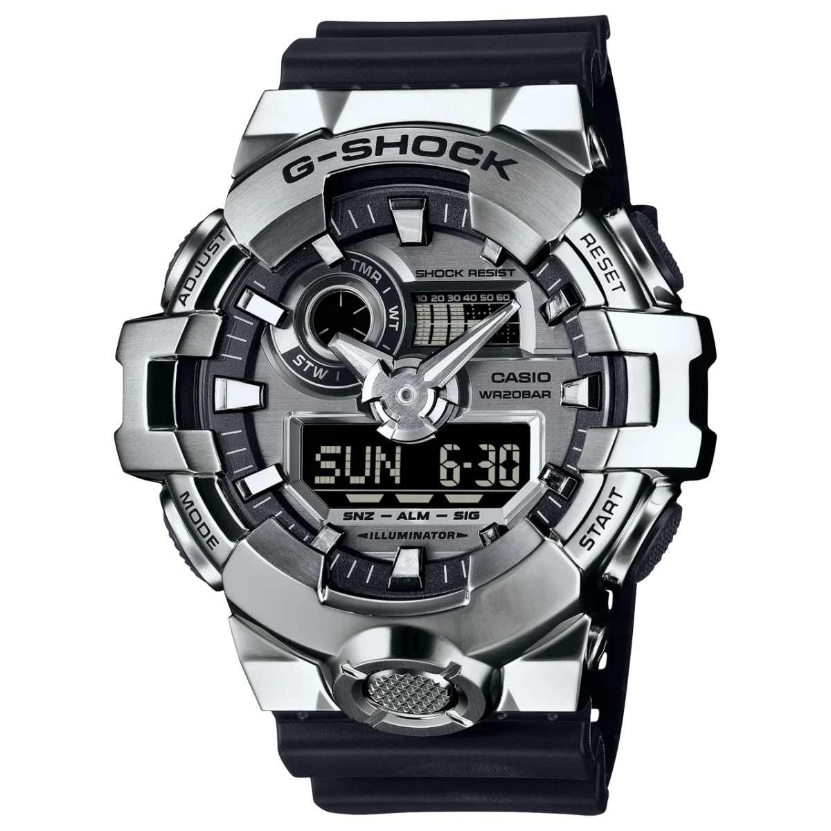 Casio G-Shock Duel Metal Covered 200M WR Dual Time Watch - GM700-1A