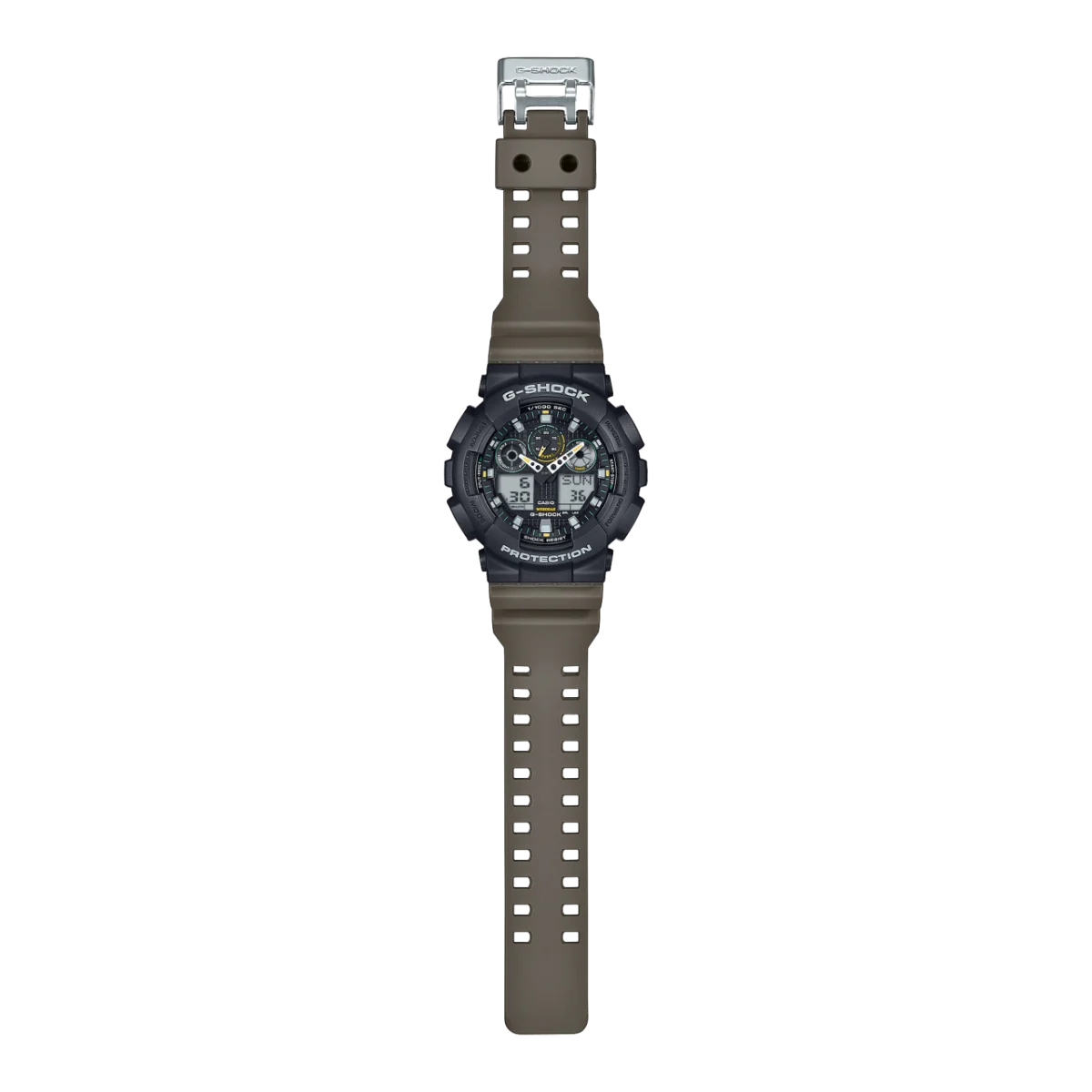 Casio G-Shock Duel Time  Black Case & Baige Band 200M WR - GA100TU-1A3