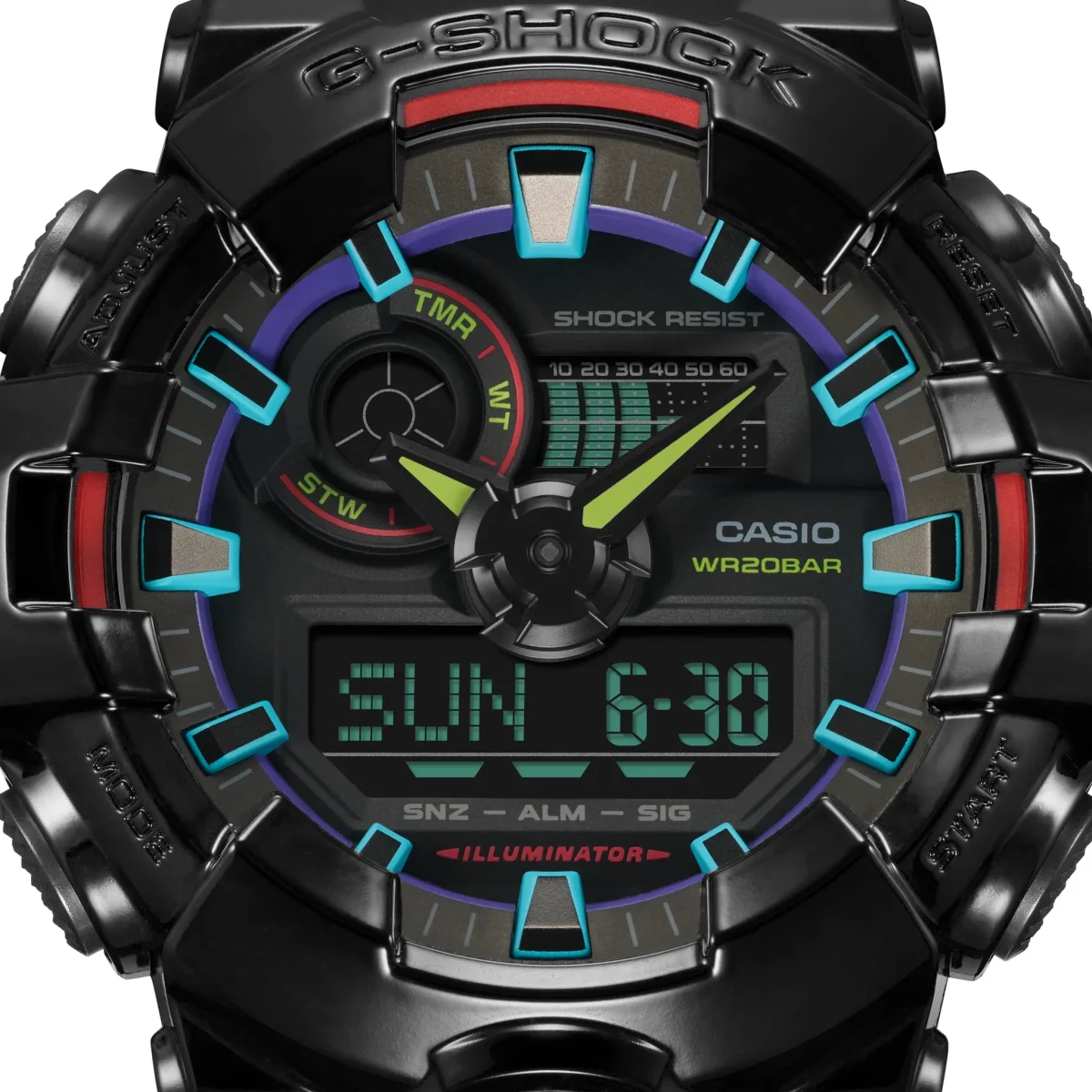 Casio G-Shock Dual Time Gamers RGB Colours 200m WR Watch - GA700RGB-1A