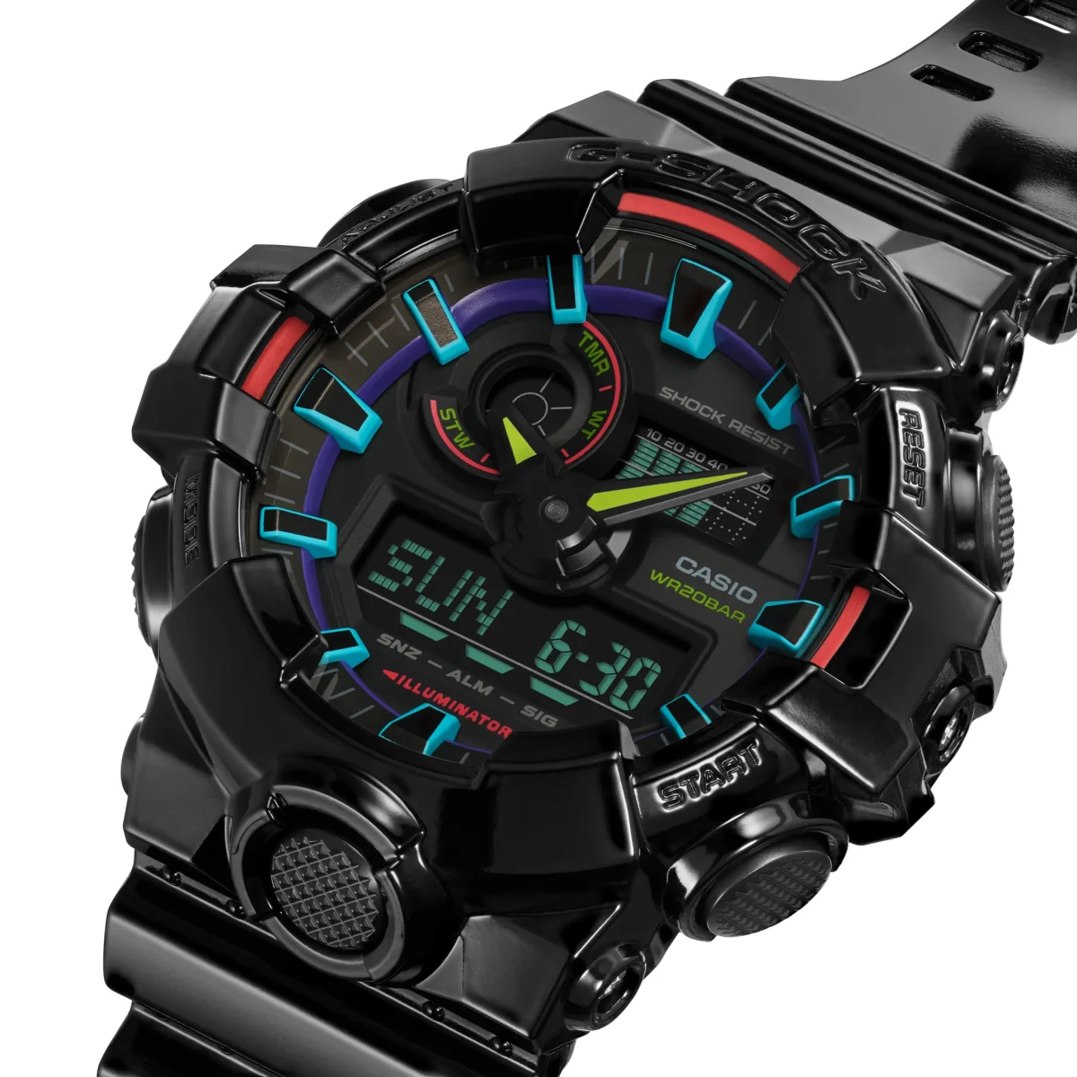 Casio G-Shock Dual Time Gamers RGB Colours 200m WR Watch - GA700RGB-1A