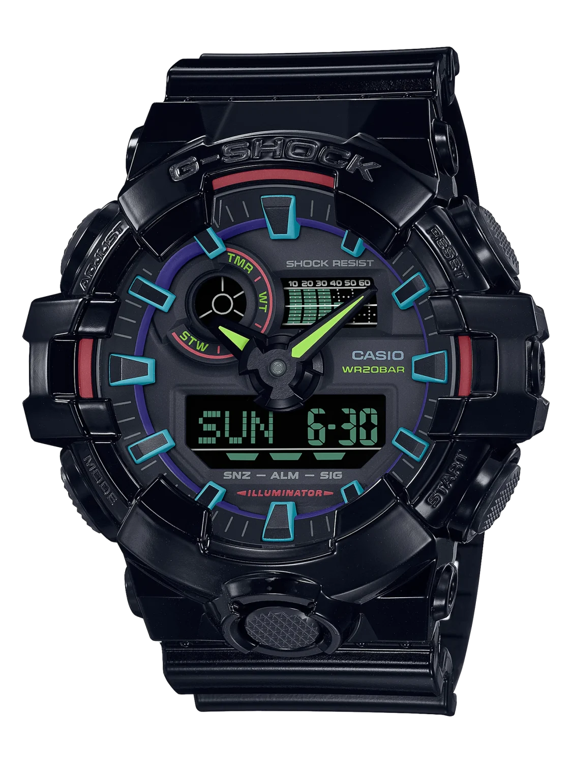 Casio G-Shock Dual Time Gamers RGB Colours 200m WR Watch - GA700RGB-1A