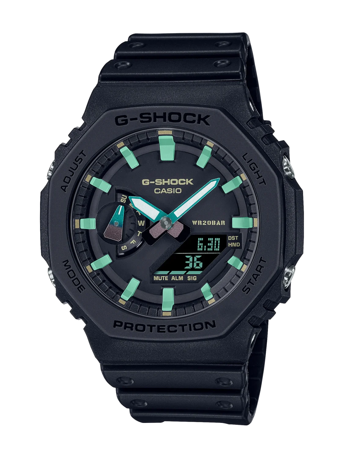 Casio G-Shock Duo Neoclassic Black and rust Colour Black Case and Resin Band - GA2100RC-1A