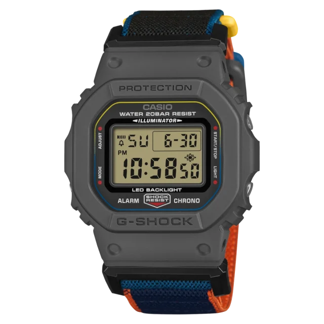 Casio G-Shock DW5600MNC-8A2 Digital Watch – Cloth Band, Shock Resistant, 200M Water Resistant