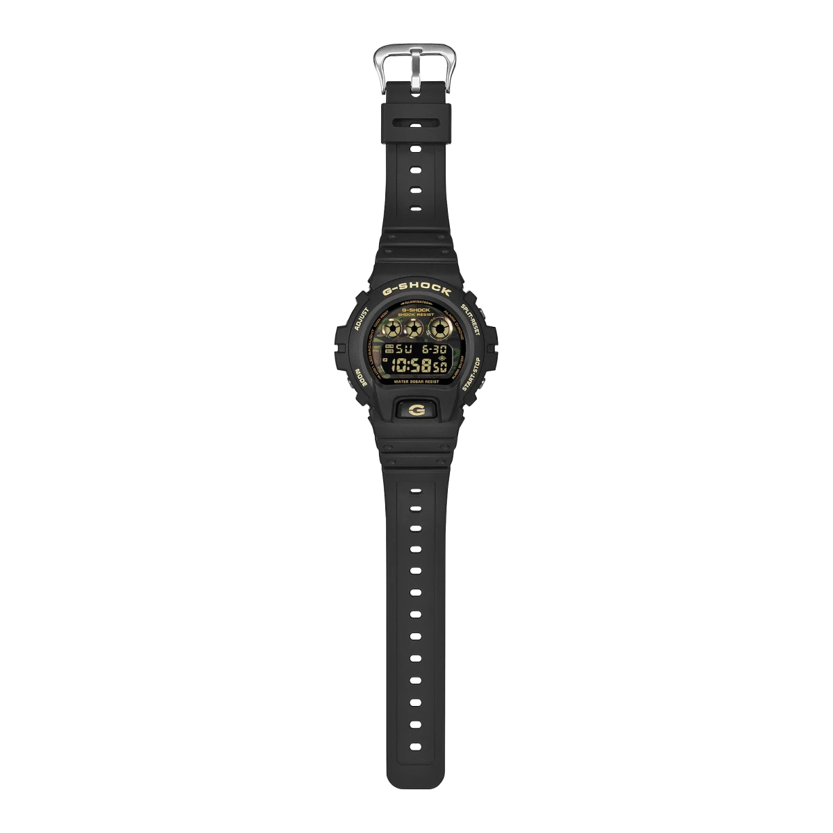 Casio G-Shock DW6900CF-1D Men's Digital Watch – Black & Gold Camo | 200M Water Resistant
