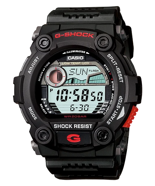 CASIO G-SHOCK G7900-1DR – Rugged Digital Watch, Black Resin, 200 m Water Resistant, Tide & Moon Graph
