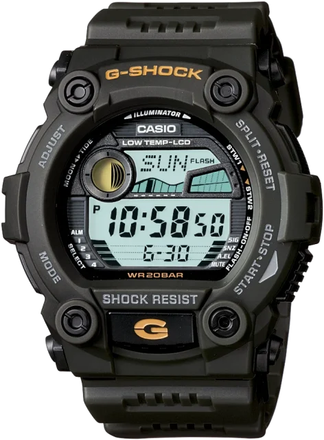CASIO G-SHOCK G7900-3DR – Rugged Digital Adventure Watch, 200 m Water Resistance, Green Resin Case & Strap