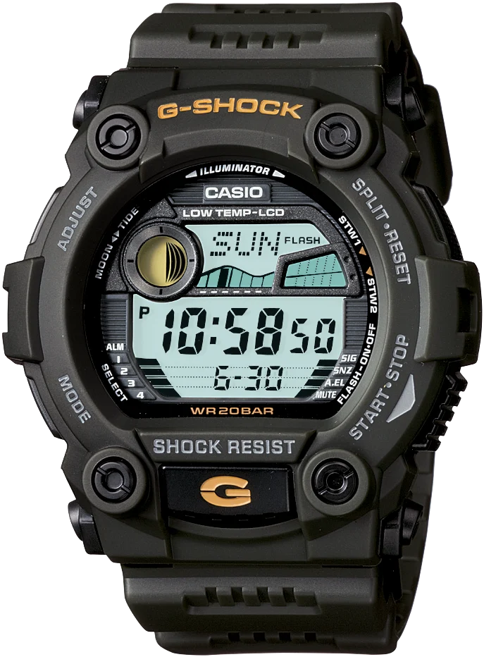 CASIO G-SHOCK G7900-3DR – Rugged Digital Adventure Watch, 200 m Water Resistance, Green Resin Case & Strap