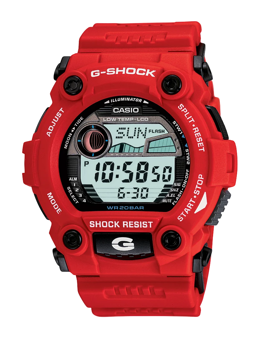 CASIO G-SHOCK G7900A-4DR – Red Resin Digital Adventure Watch | 200 m Water-Resistant | Moon & Tide Graphs