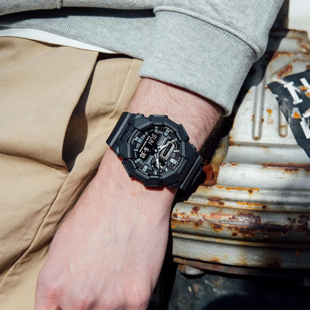 Casio G-Shock GA-010-1A1 Men's Analog-Digital Black Watch | 10-Year Battery | 200M Water Resistant