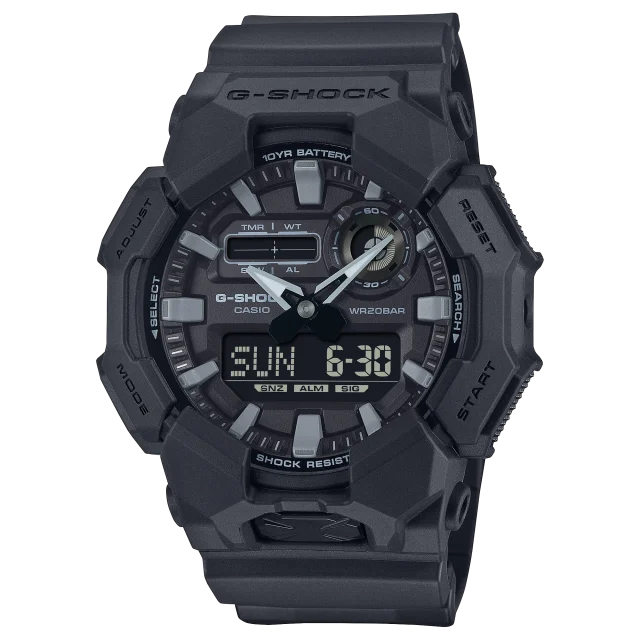 Casio G-Shock GA-010-1A1 Men's Analog-Digital Black Watch | 10-Year Battery | 200M Water Resistant