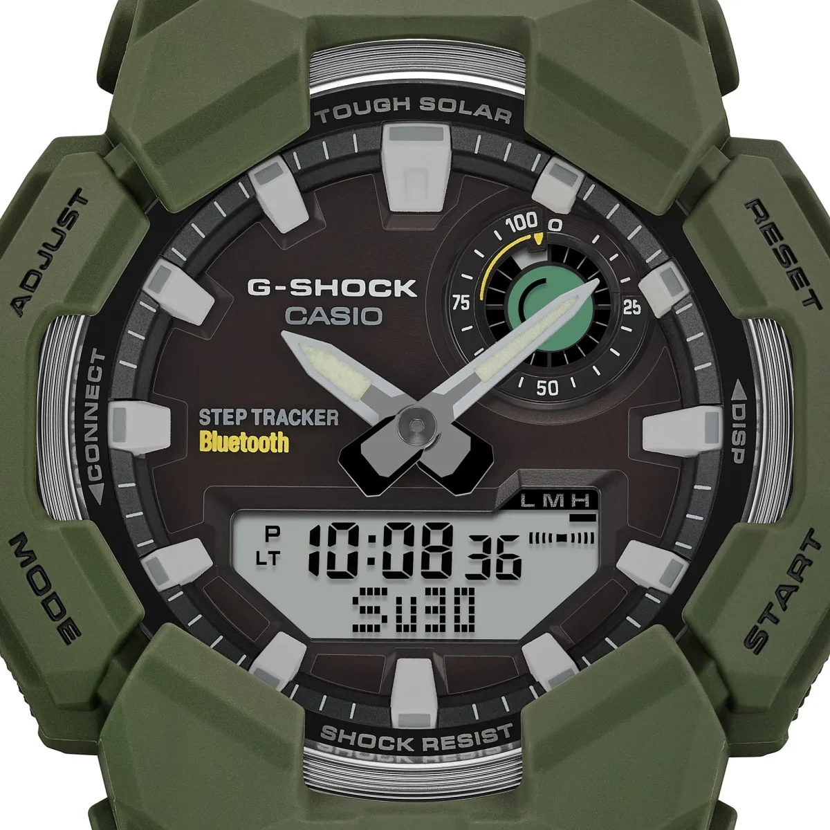 CASIO G‑SHOCK GA‑B010‑3ADR Tough Solar Bluetooth Step‑Tracker Watch — Green