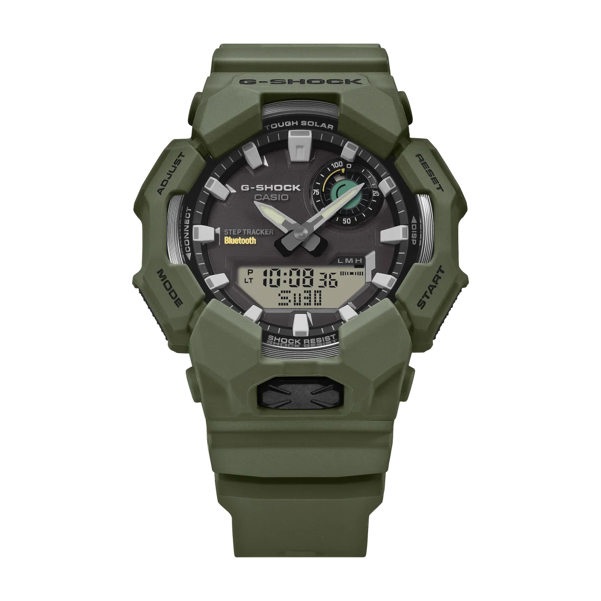 CASIO G‑SHOCK GA‑B010‑3ADR Tough Solar Bluetooth Step‑Tracker Watch — Green