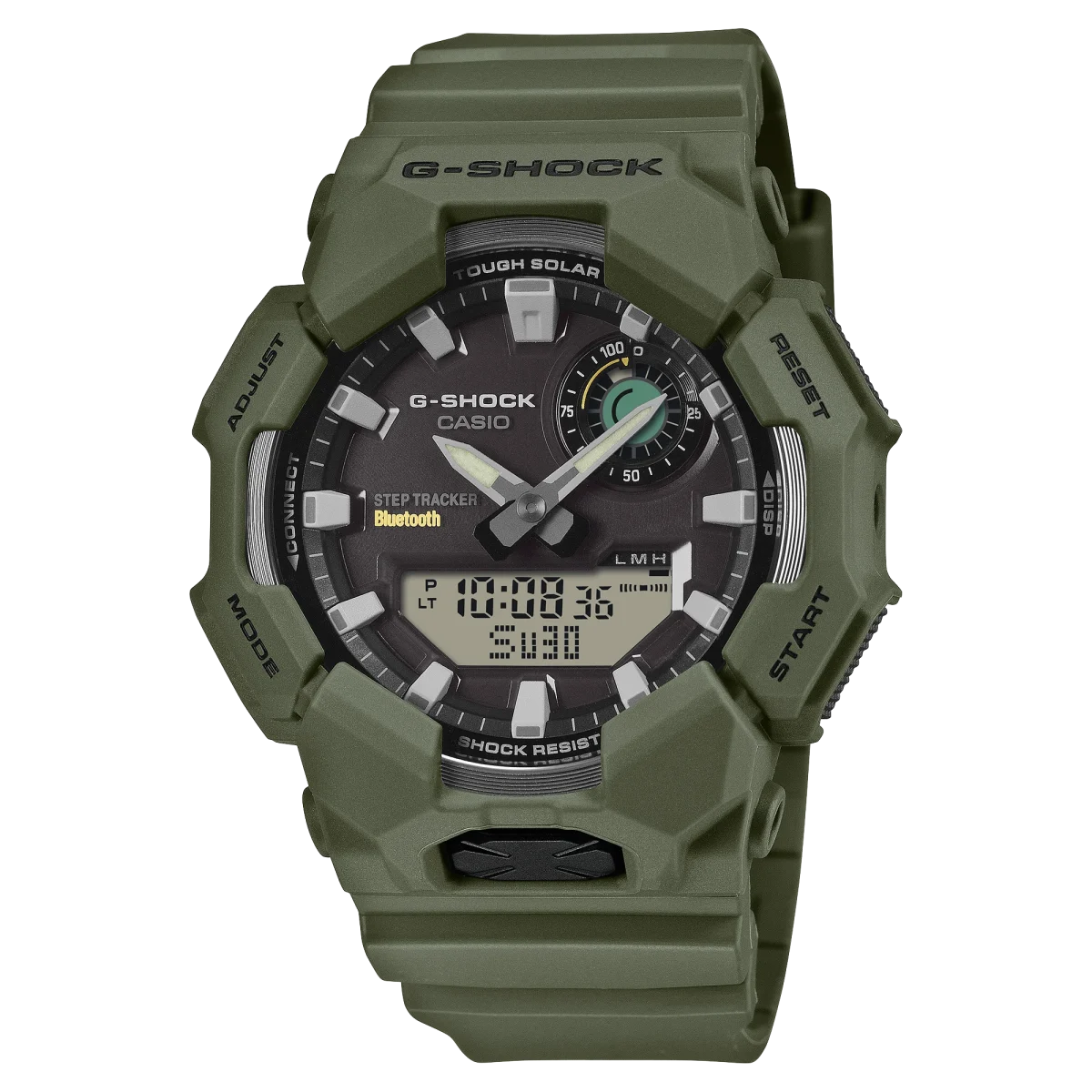 CASIO G‑SHOCK GA‑B010‑3ADR Tough Solar Bluetooth Step‑Tracker Watch — Green
