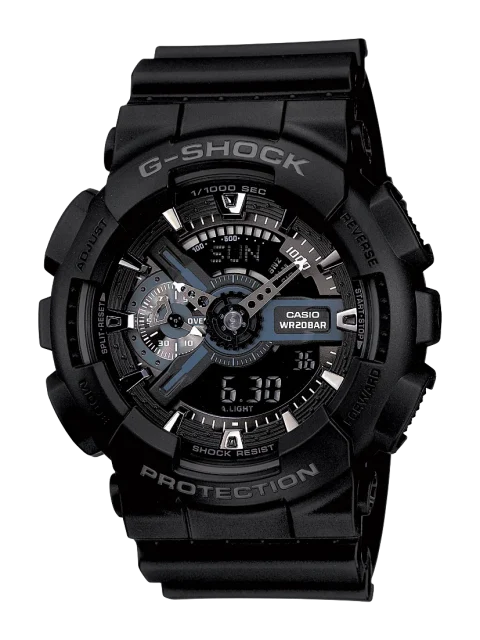 Casio G-Shock GA110-1B – Black Resin Analog-Digital Tough Watch (200 m WR, Magnetic-Resist)