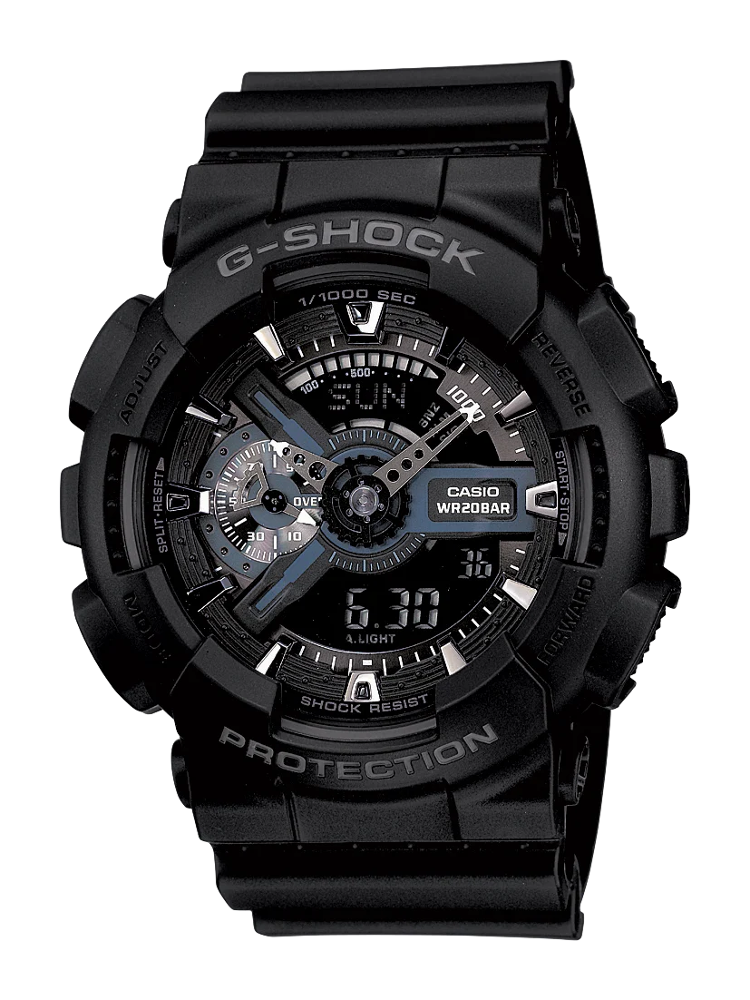 Casio G-Shock GA110-1B – Black Resin Analog-Digital Tough Watch (200 m WR, Magnetic-Resist)