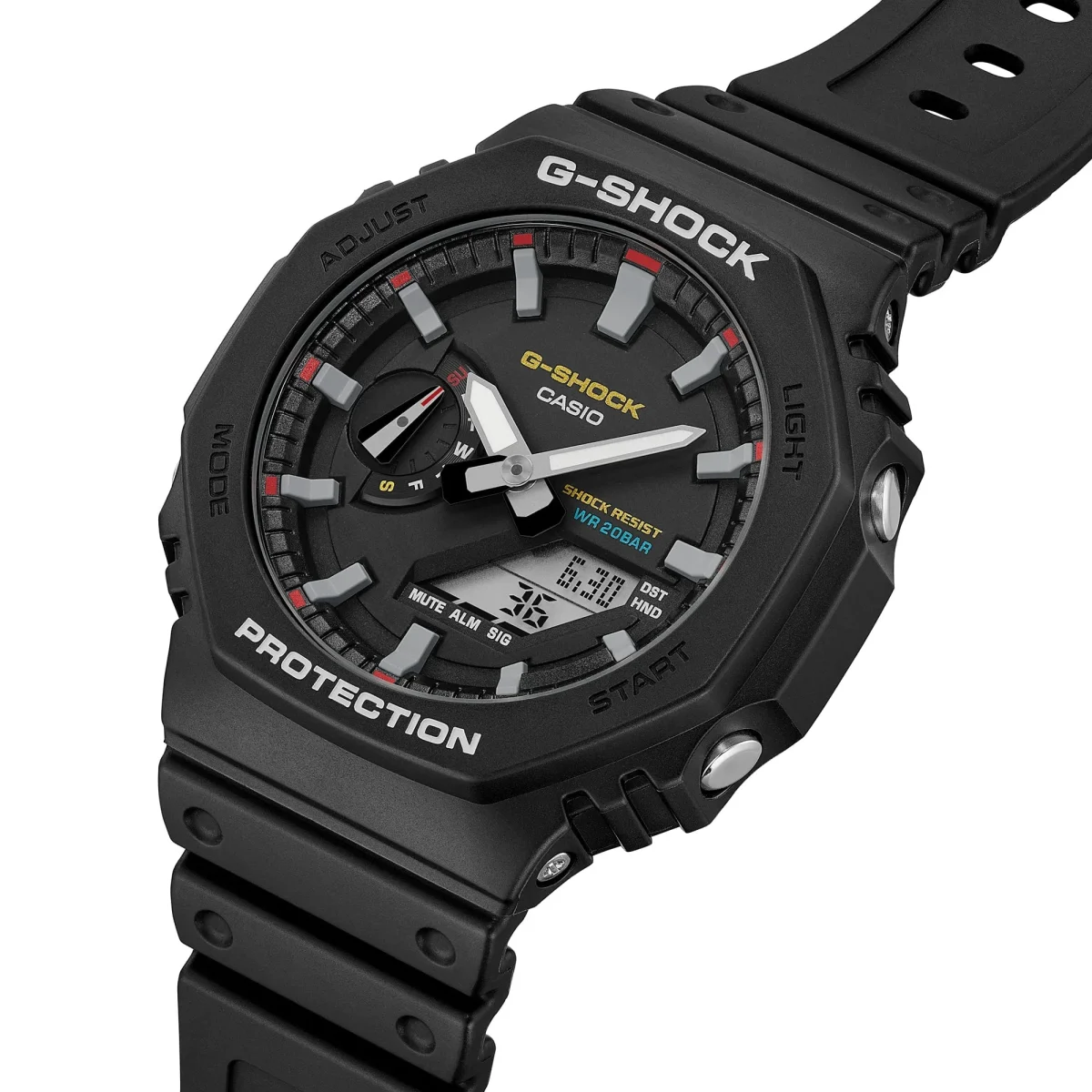 Casio G-Shock GA2100RL-1A – Carbon Core Guard Analog-Digital “CasiOak” (Black/Red Accent)