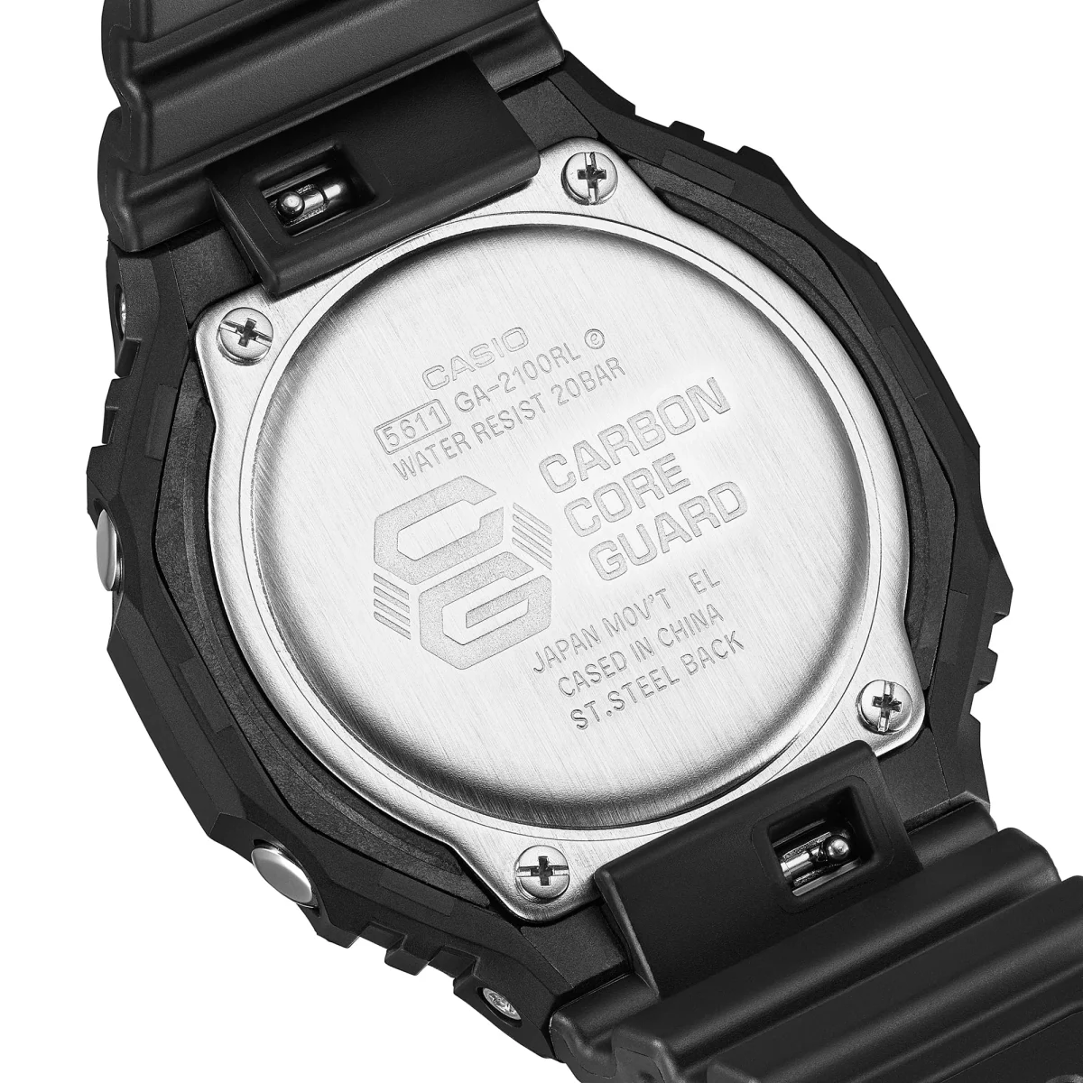 Casio G-Shock GA2100RL-1A – Carbon Core Guard Analog-Digital “CasiOak” (Black/Red Accent)