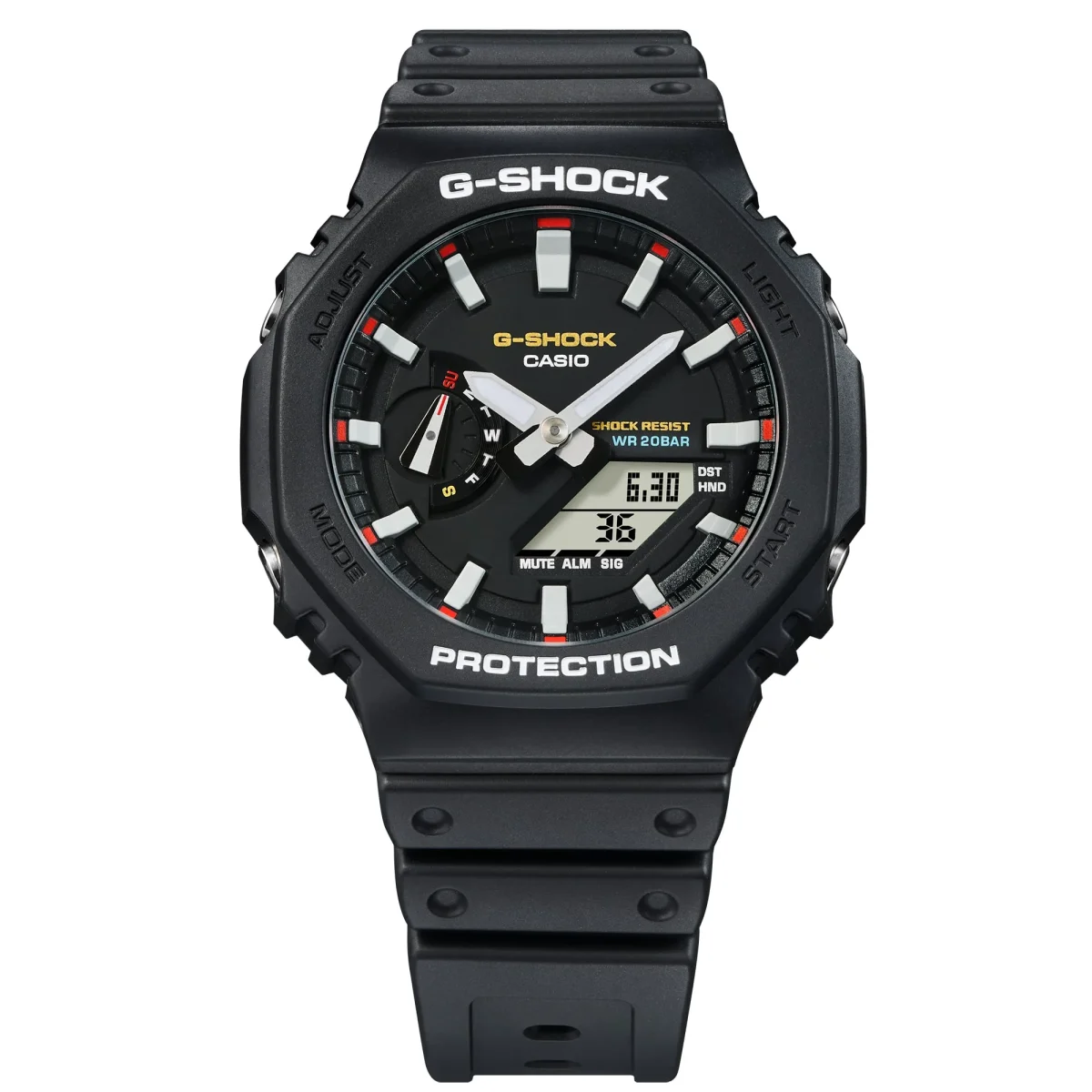Casio G-Shock GA2100RL-1A – Carbon Core Guard Analog-Digital “CasiOak” (Black/Red Accent)