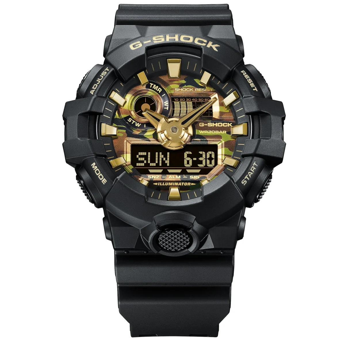 Casio G-Shock GA700CF-1A Bold Camo Black & Gold Men's Watch