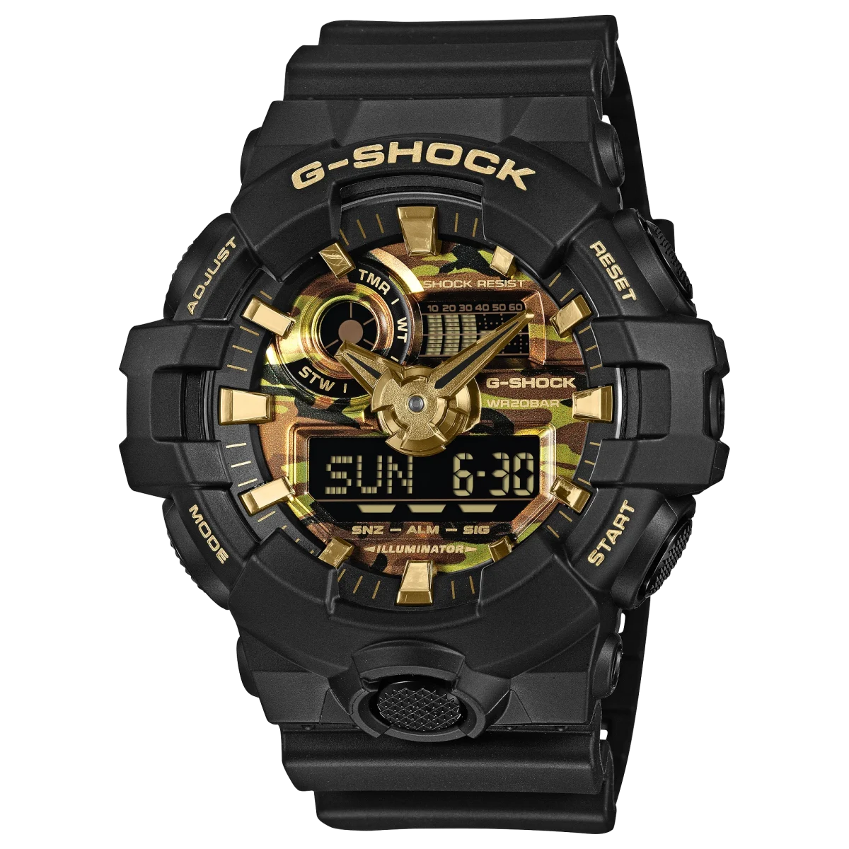 Casio G-Shock GA700CF-1A Bold Camo Black & Gold Men's Watch