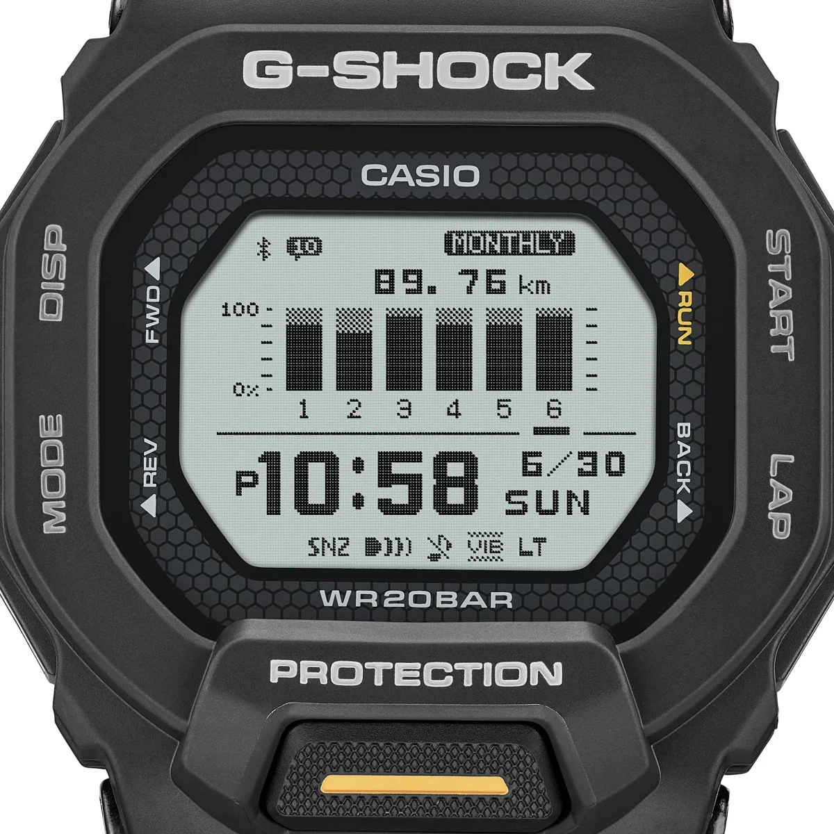 CASIO G‑SHOCK GBD‑200‑1A1DR Bluetooth Step‑Tracker Sports Watch — Black