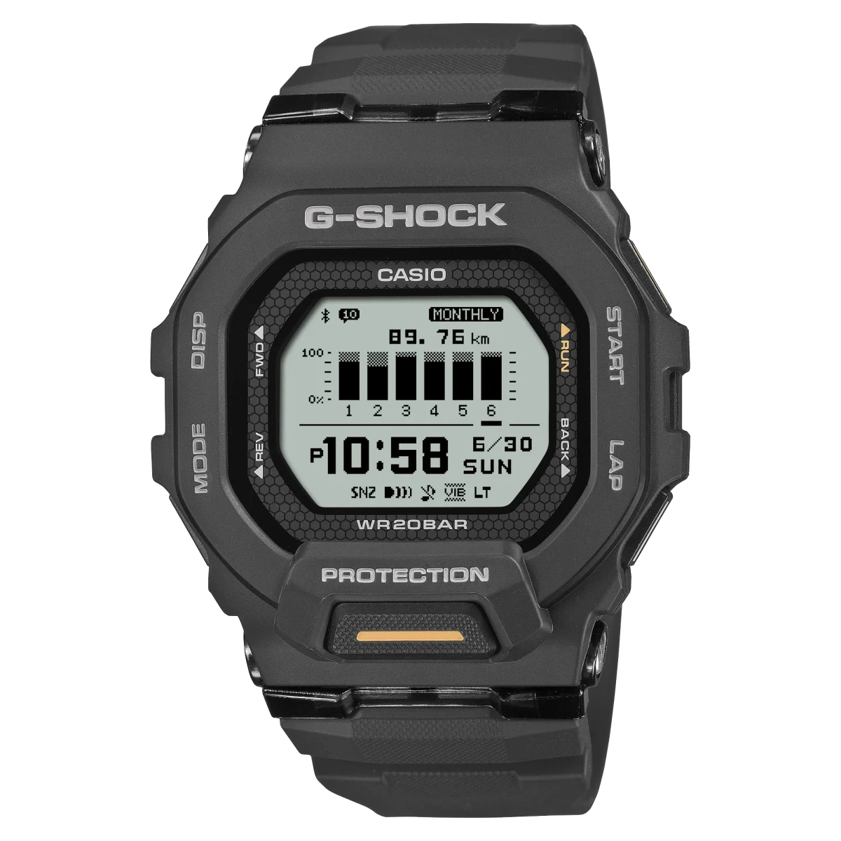 CASIO G‑SHOCK GBD‑200‑1A1DR Bluetooth Step‑Tracker Sports Watch — Black
