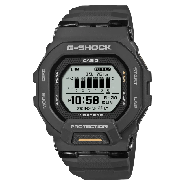 CASIO G‑SHOCK GBD‑200‑1A1DR Bluetooth Step‑Tracker Sports Watch — Black