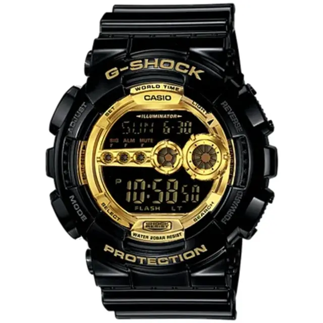 Casio G-Shock GD100GB-1D Men's Digital Black & Gold Watch