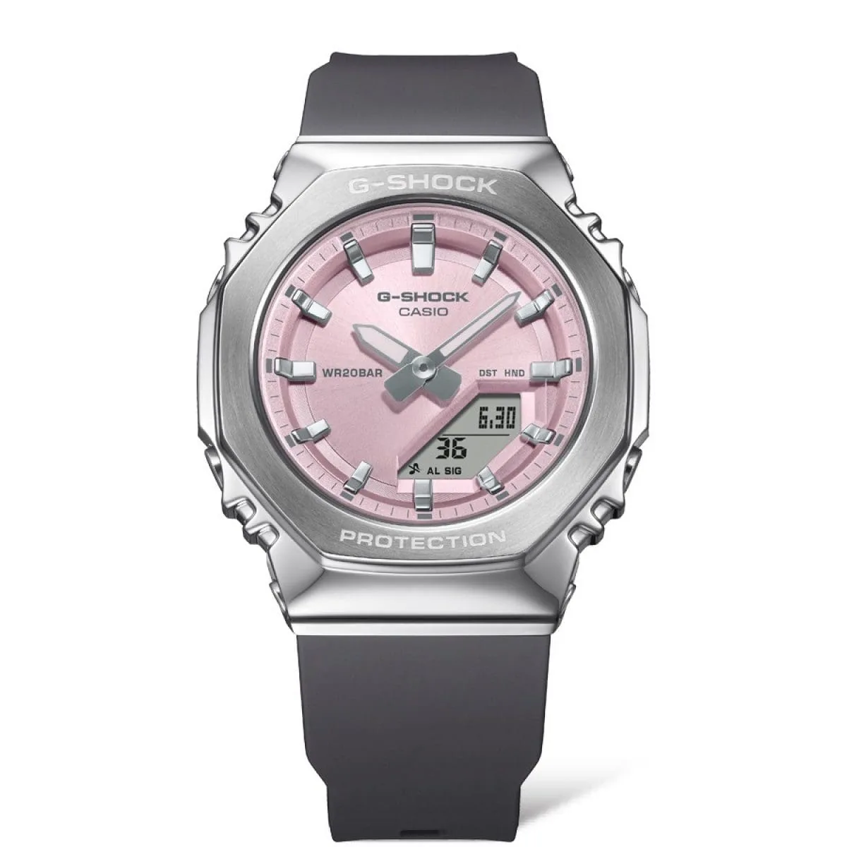 Casio G-Shock GM-S2110-4A Women's Analog-Digital Pink Watch with Metal Bezel