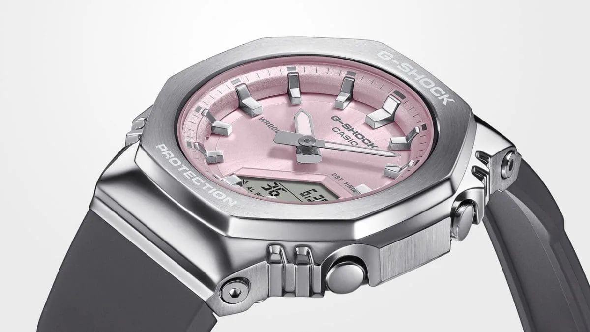 Casio G-Shock GM-S2110-4A Women's Analog-Digital Pink Watch with Metal Bezel