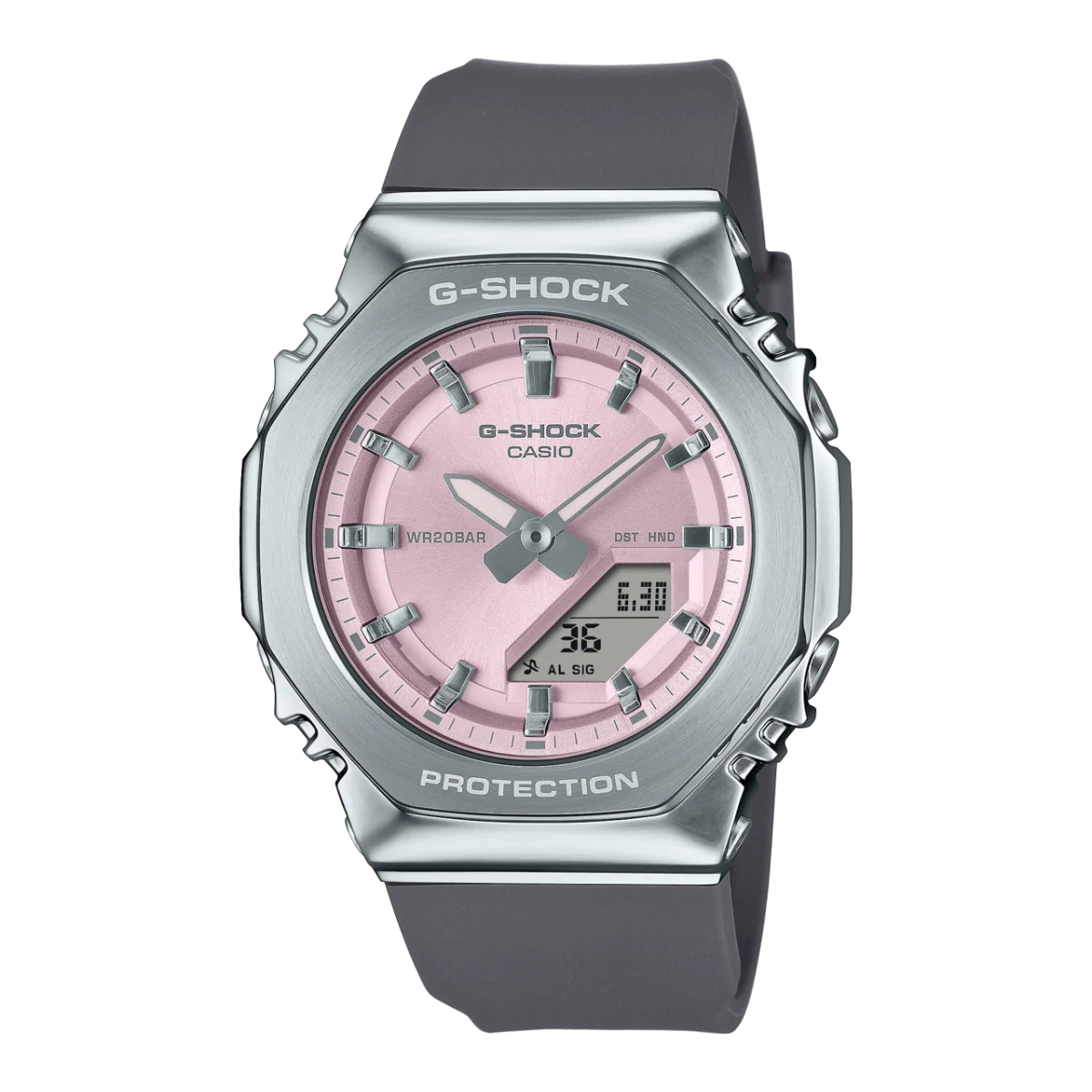 Casio G-Shock GM-S2110-4A Women's Analog-Digital Pink Watch with Metal Bezel