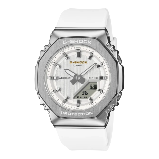 Casio G-Shock GM-S2110SH-7A Women's Analog-Digital Limited Edition White & Silver Watch