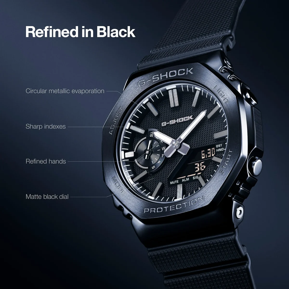 Casio G-Shock GM2100LXB-1A Luxe Black Metal Bezel Men's Watch