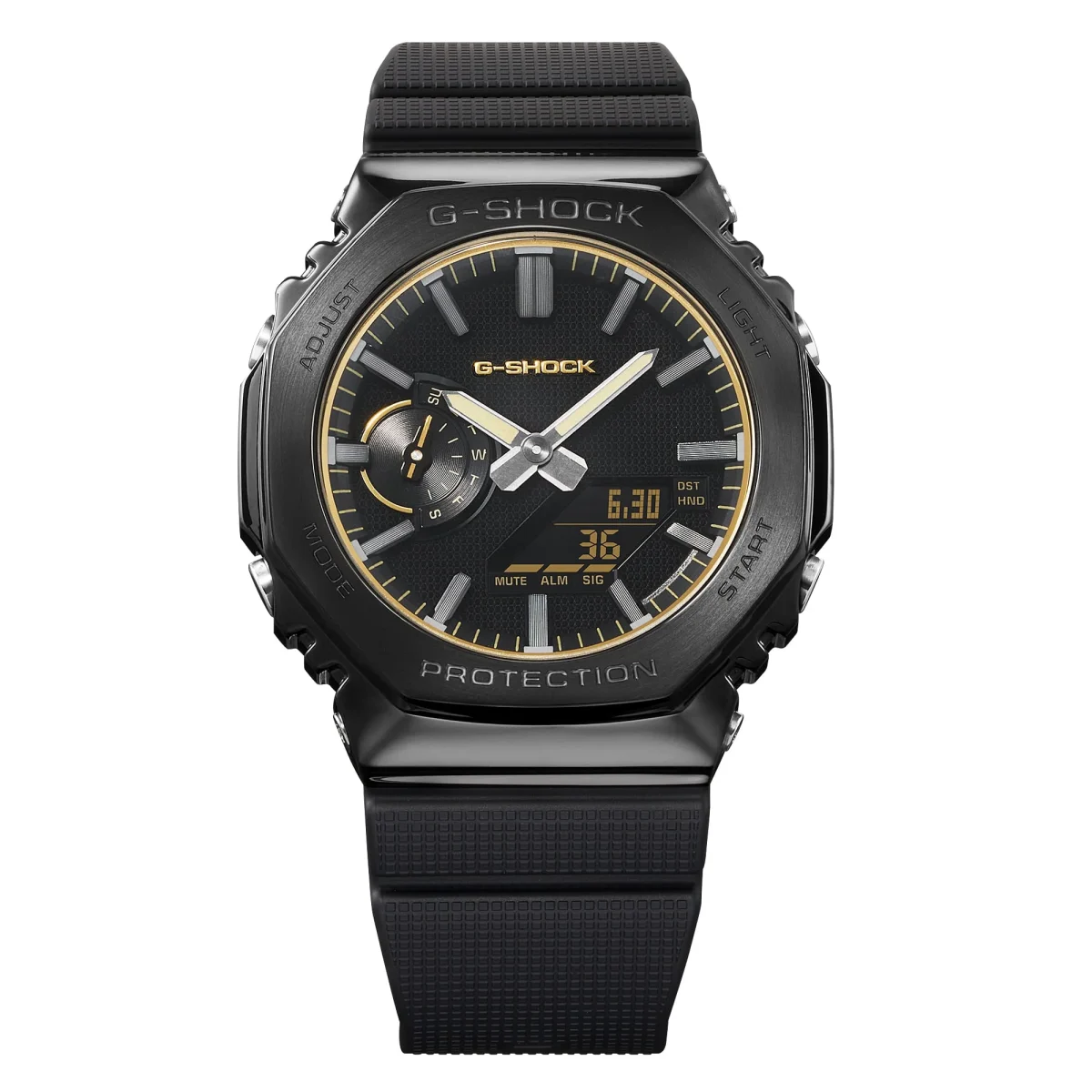 Casio G-Shock GM2100LXB-1A9 Men's Black & Gold Metal Bezel Analogue Digital Watch