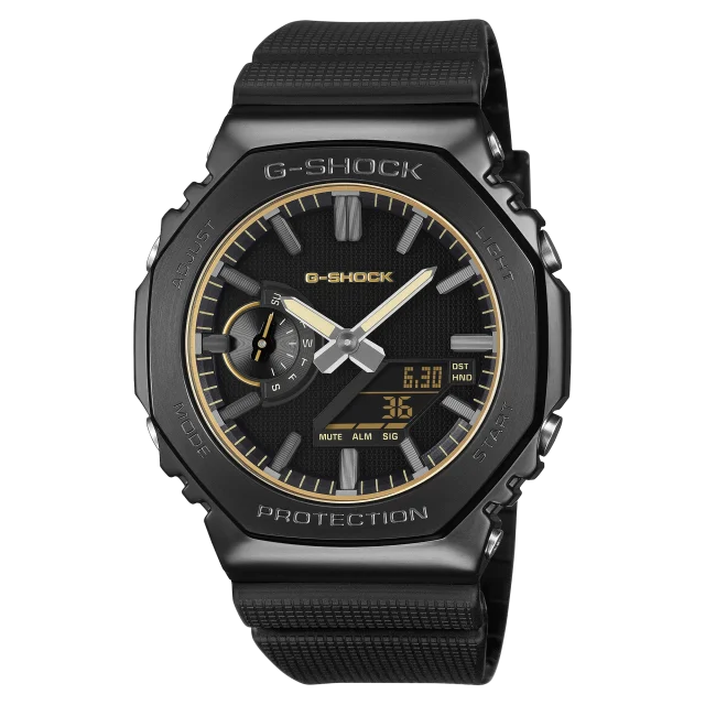 Casio G-Shock GM2100LXB-1A9 Men's Black & Gold Metal Bezel Analogue Digital Watch