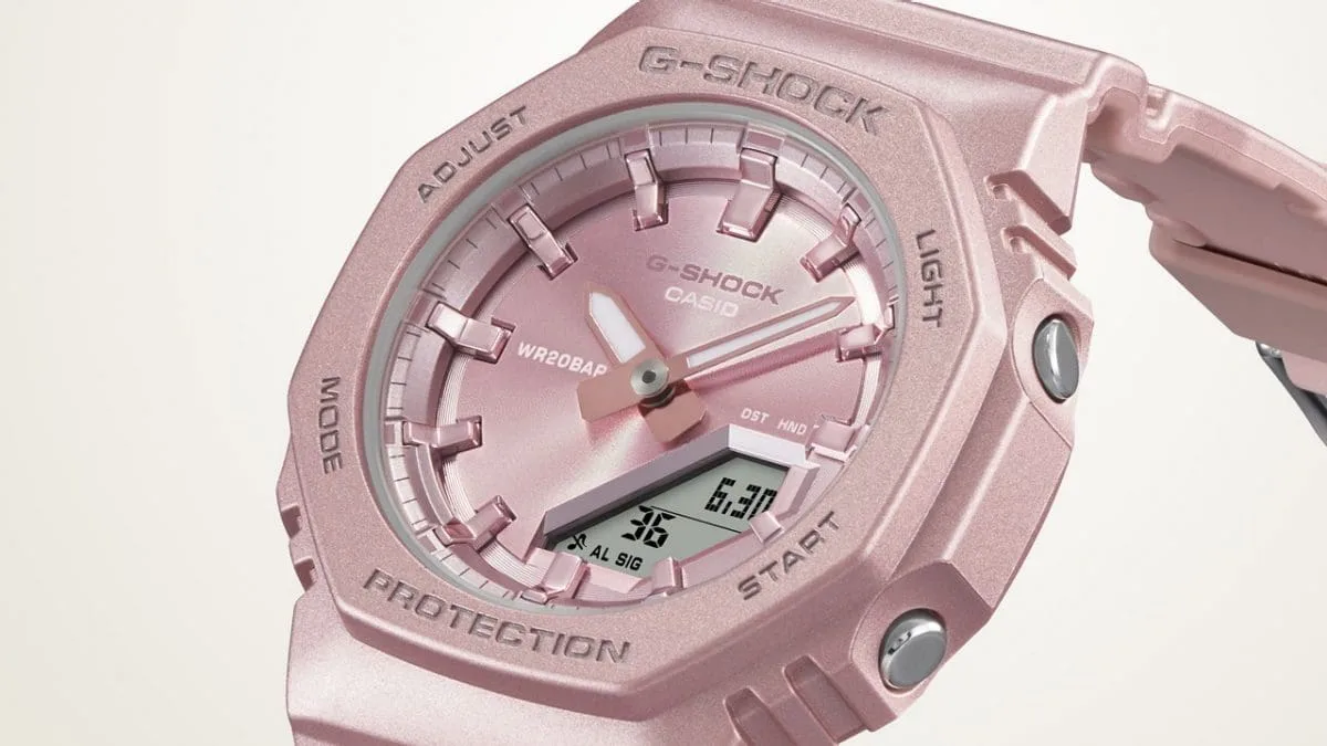 Casio G-Shock GMA-P2100ST-4ADR Women’s Analog-Digital Resin Watch, 200 m Water Resistance, Pearlescent Finish