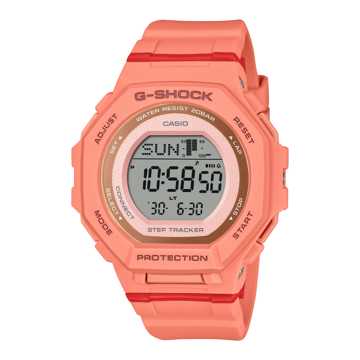 Casio G-Shock GMDB300SC-4DR – G-SQUAD Step Tracker Women/Unisex Watch, Coral Accent