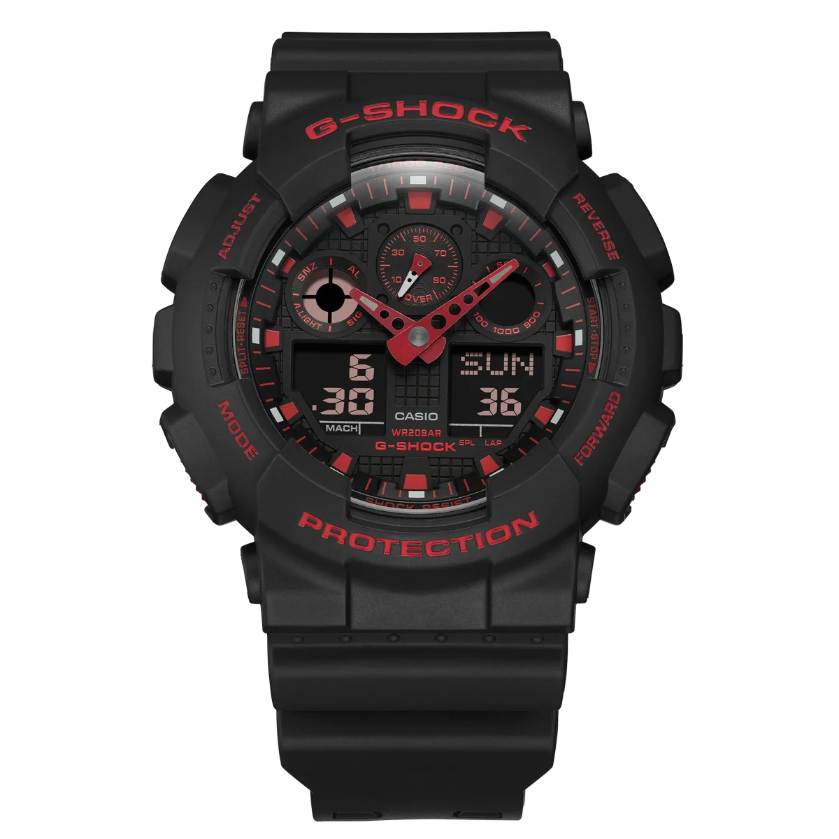 CASIO G-SHOCK IGNITE RED WATCH - GA100BNR-1A