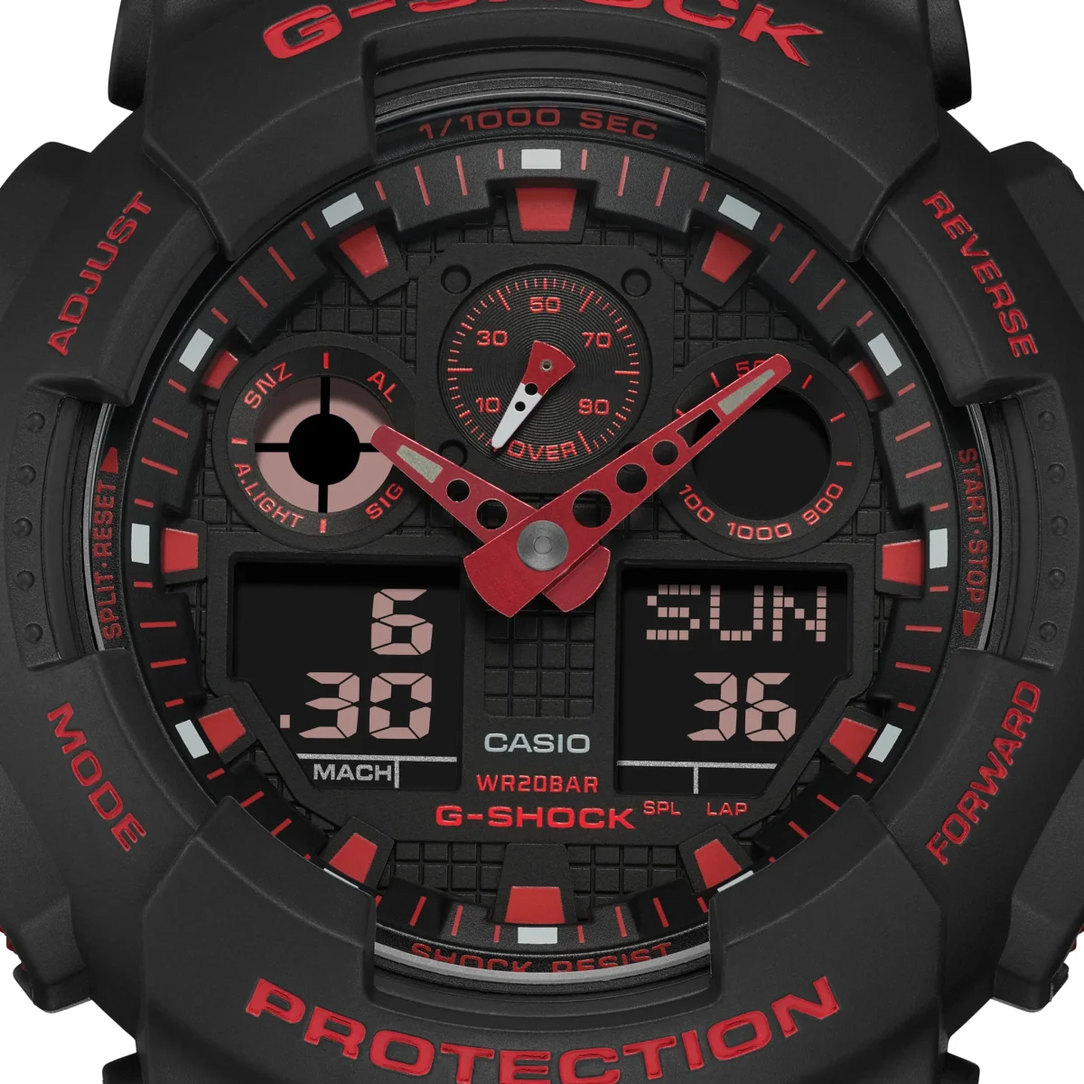 CASIO G-SHOCK IGNITE RED WATCH - GA100BNR-1A