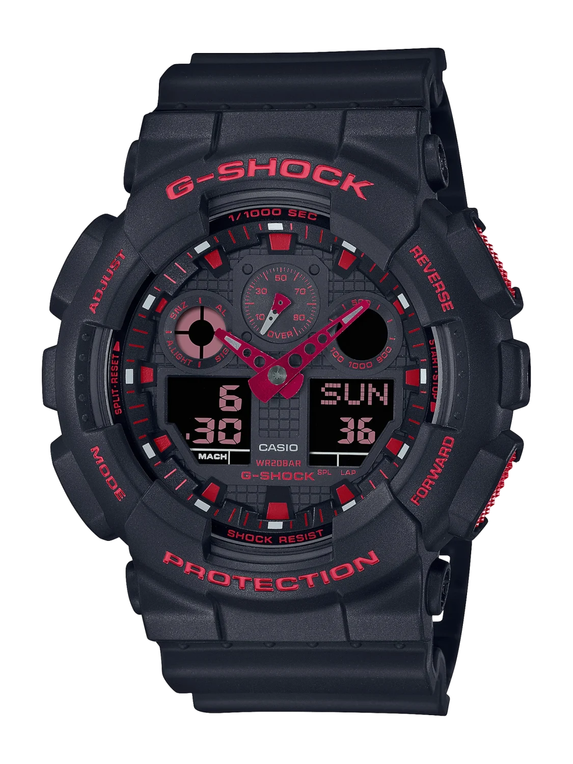 CASIO G-SHOCK IGNITE RED WATCH - GA100BNR-1A