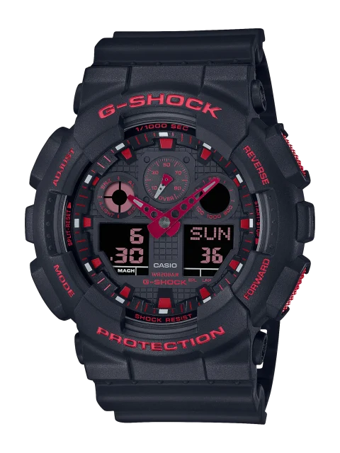 CASIO G-SHOCK IGNITE RED WATCH - GA100BNR-1A
