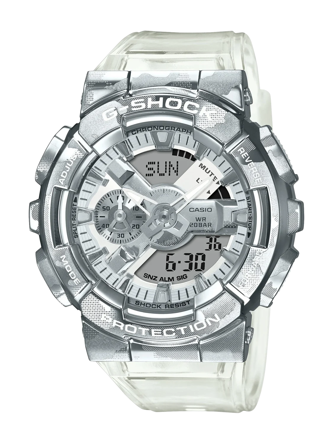 Casio G-Shock Semi-Transparent Band & Camouflage Pattern - GM110SCM-1A