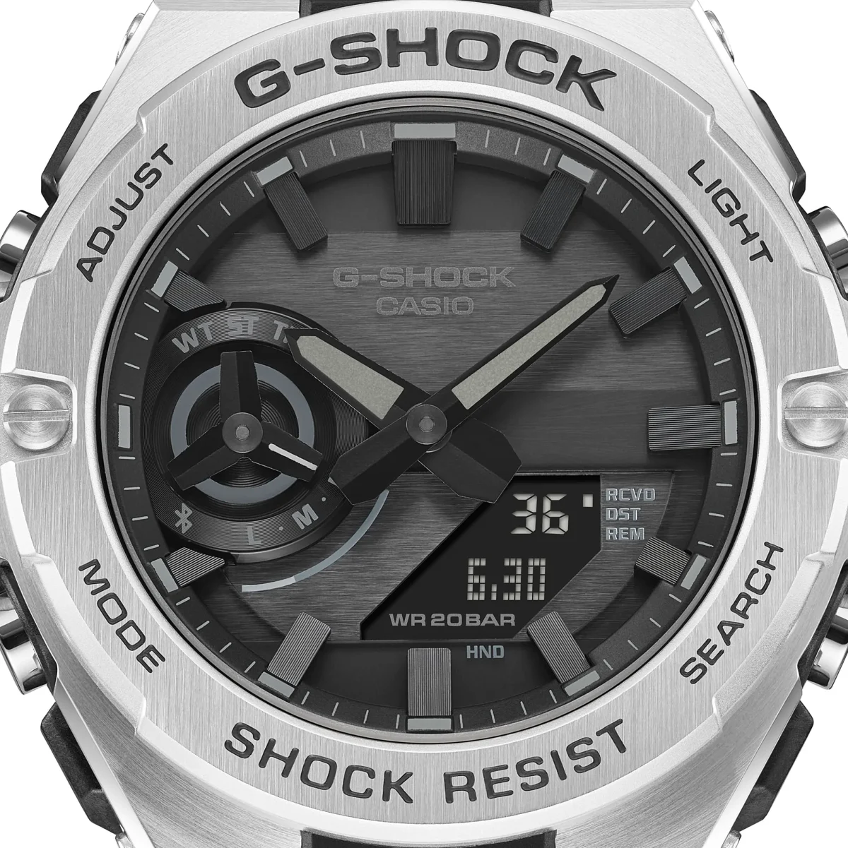 Casio G-Shock Solar Powered 200M WR Stainless Steel Case & Band - GST-B500D-1A1