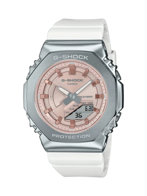 Casio G-Shock Womens Series Winter Sparkle 200M WR Pink Dial White Resin Band - GMS2100WS-7A