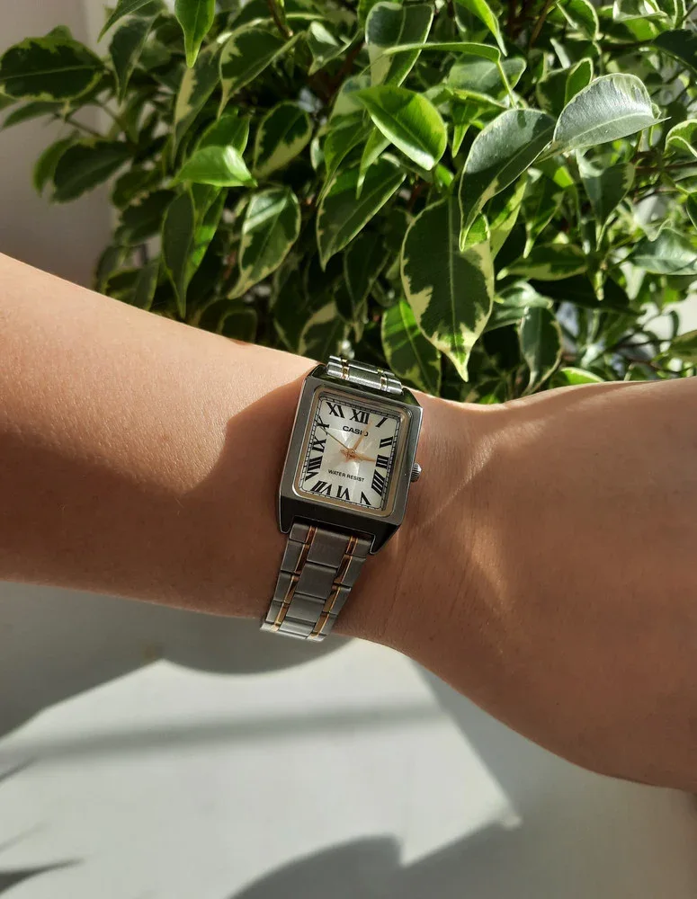 Casio Ladies Analogue Water Resist Two Tone Timepiece - LTPV007SG-9B