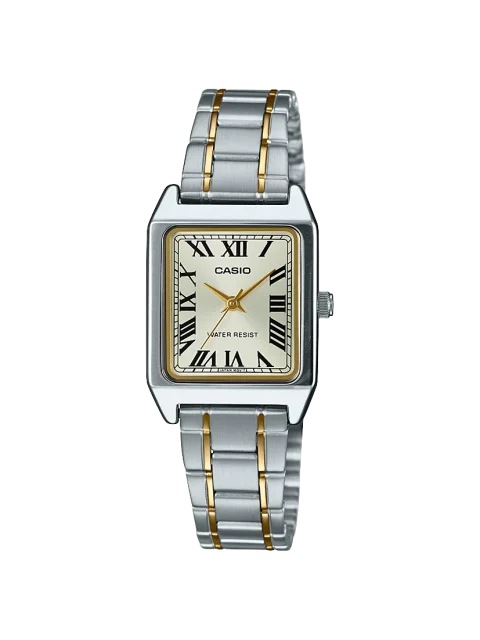 Casio Ladies Analogue Water Resist Two Tone Timepiece - LTPV007SG-9B